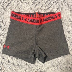Under Armour Women's Compression Shorts in Gray and Red